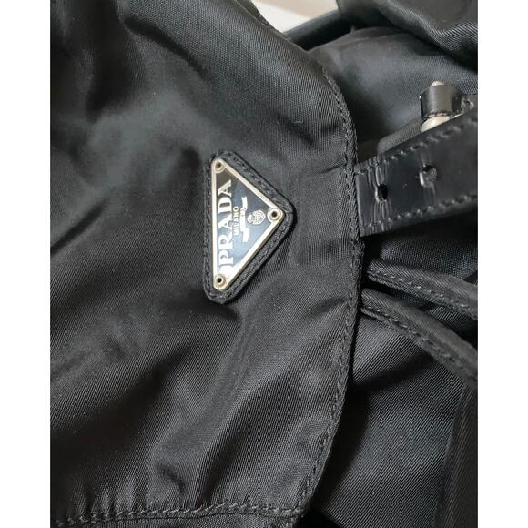 Vintage Black Prada Nylon Tessuto Drawstring Backpack - Picture 5 of 9